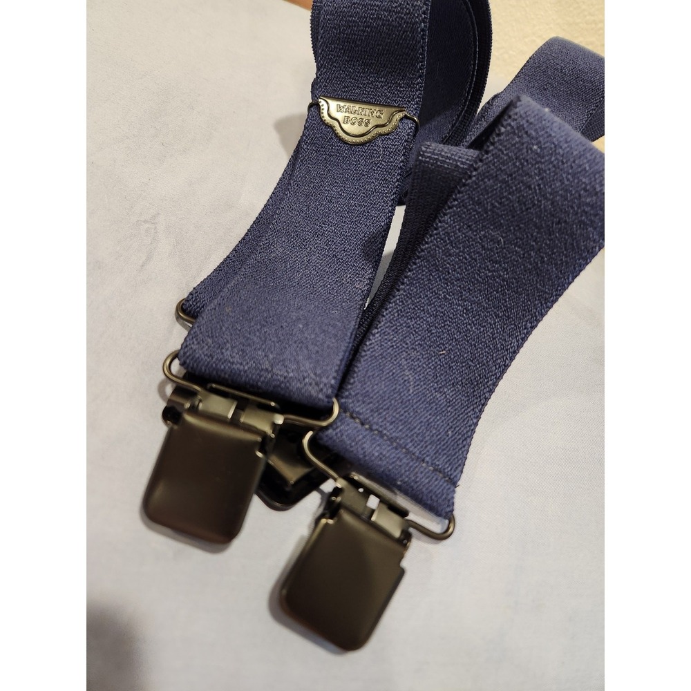 vintage Made in USA Suspenders Navy 48" Heavy Duty Clip‎ Made in USA Vermont NWT